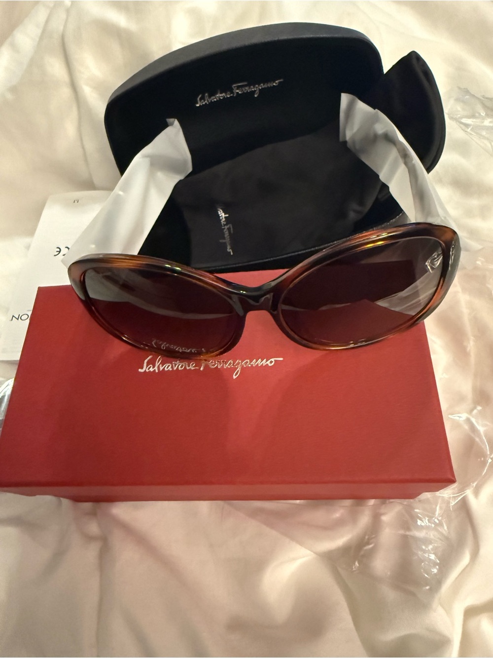 Salvatore Ferragamo Women’s Brown Tortoise Sunglasses NEW